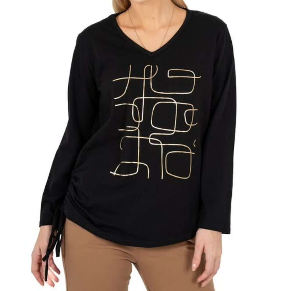 Made in italy long sleeves gold print